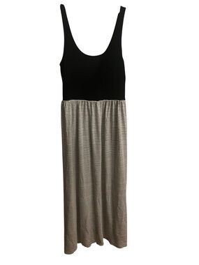 Lou & Grey Black & Cream Striped Maxi Dress - Sleeveless Tank Top Style